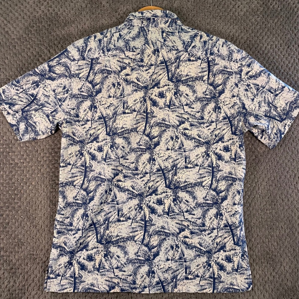 Tori Richard Hawaiian Shirt Mens M Cotton‎ Lawn Palm Tree Made In USA Resortwear - Picture 5 of 9